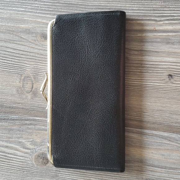 Vintage Black Clutch Wallet Baronet genuine cowhide leather - Picture 2 of 5